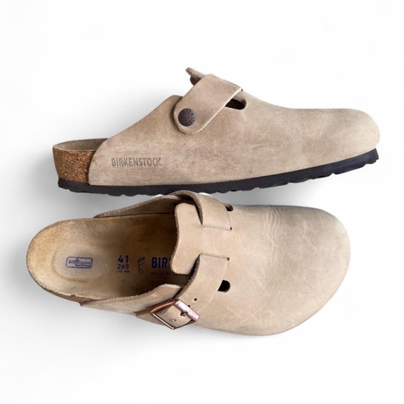 Birkenstock Other - Men’s Nubuck Taupe Birkenstock Soft Footbed Clogs